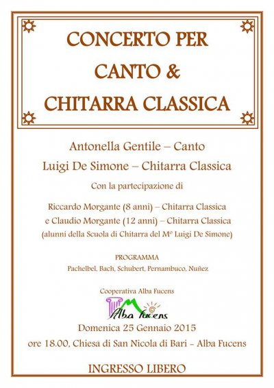 Concerto per voce e chitarra classica