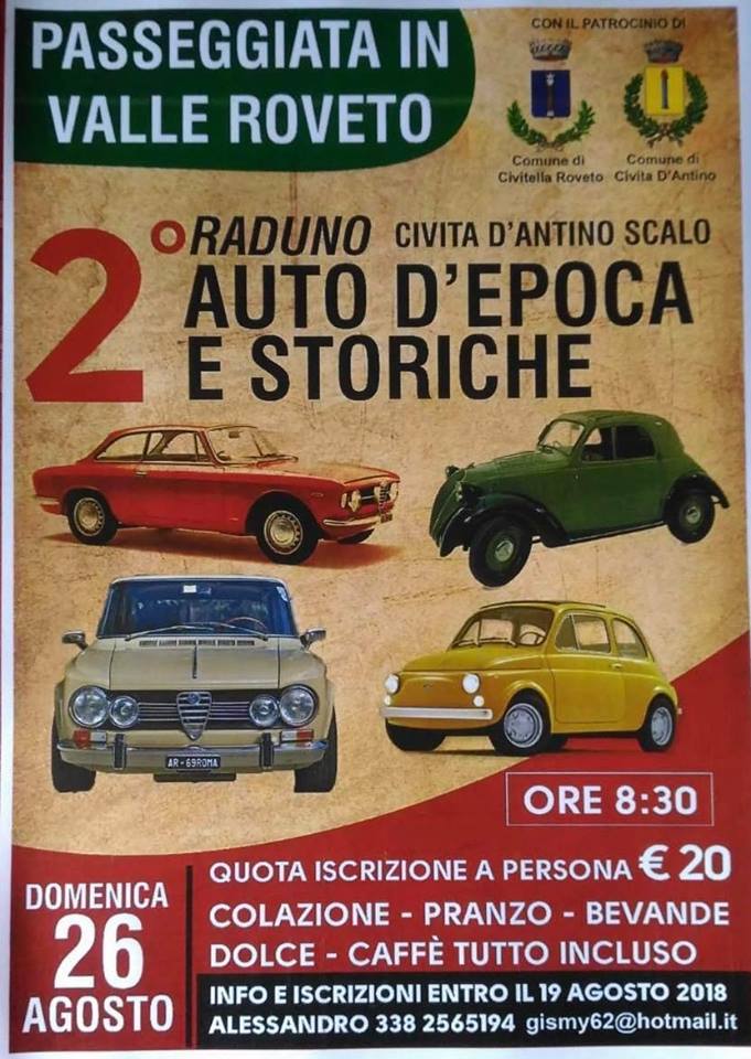 2 raduno Auto d'epoca e storiche (passeggiata in Valle Roveto)