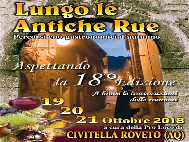 Lungo le antiche rue 18 edizione 