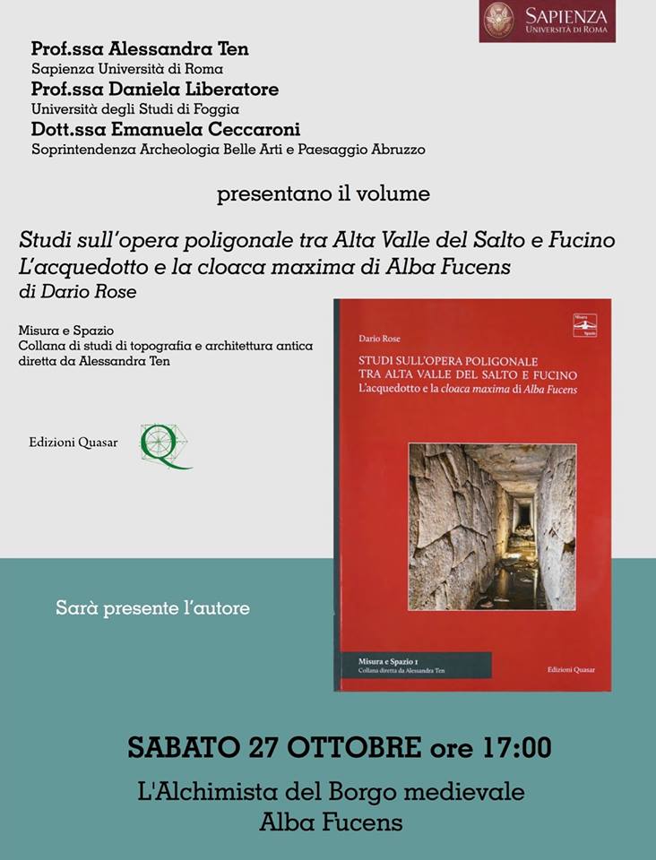 Presentazione del volume : 'Studi sull'opera poligonale tra Alta Valle Del Salto e Fucino' 