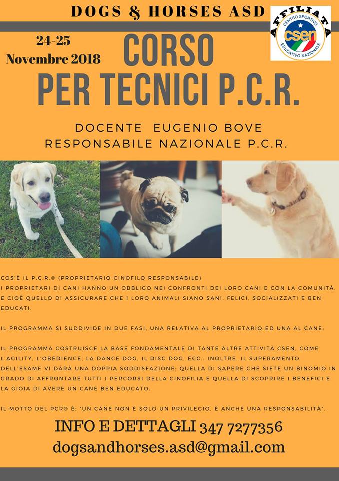  Corso tecnico proprietario cinofilo responsabile